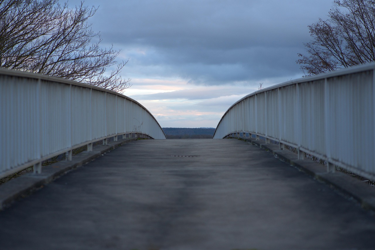 goal, bridge, path, transition, railing, connection, connect, running, walk, passage